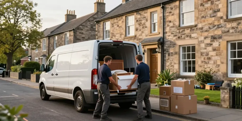 House Clearance Edinburgh team loading furniture into a van, representing professional and responsible clearance services.