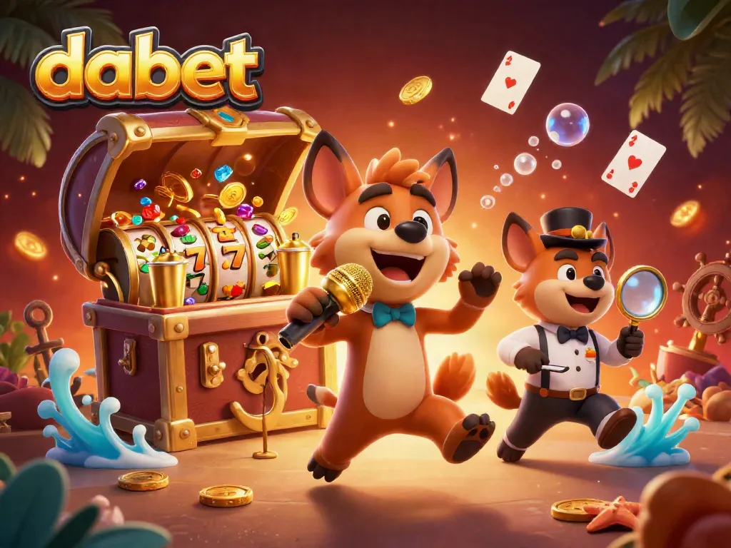 Dabet shines in a vibrant casino scene featuring hyenas as bartender, comedian, and bouncer.