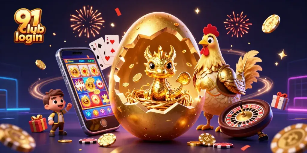 Engage in thrilling adventures with 91 club login showcased in this vibrant 3D casino scene.