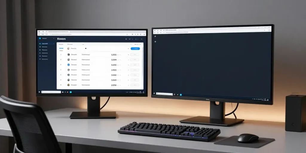 Cheap .co.uk renewal prices displayed on a high-tech developer workstation.