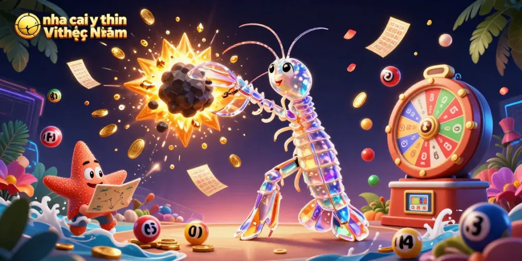 Engage with nha cai uy tin Việt Nam through exciting lottery games and animated betting elements in a vibrant digital scene.