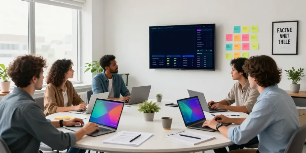 Team collaborating on Paid Ads Management strategies in a modern office.
