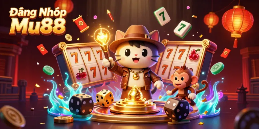Engage in thrilling action with Đăng Nhập Mu88 as a cat explorer finds a golden casino artifact.