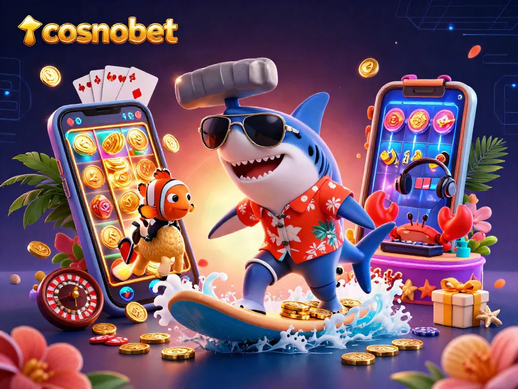 Experience thrilling gaming action with cosmobet's dynamic casino world featuring colorful 3D characters and slot elements.