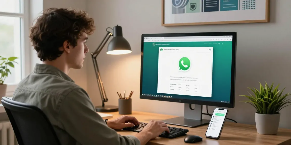 Using WhatsApp電腦版 on a stylish desktop setup with notifications displayed.